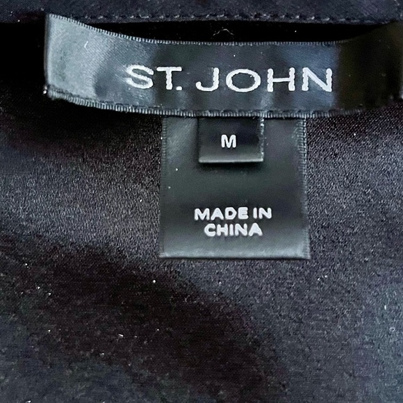 St John Black Sleeveless Silk Top Medium Church Modest Old Money Preppy Formal - Picture 7 of 11